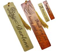 Marque-pages personnalisés en forme de fleur de naissance avec nom gravé en bois pour femmes, hommes, enfants, cadeaux d'anniversaire pour la Saint-Valentin pour les amateurs de livres