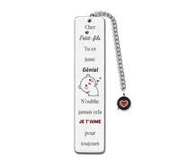 Marque-Pages Petit-Fils Filleul Cadeaux D'anniversaire Noël Inspirer Cadeaux Personnalisés Je T'aime Retour à L'école Remise Diplômes Meilleurs Voeux Livre Accessoires Pour Amateurs Lecture Signet