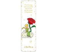 Marque pages Petit Prince assis près de sa rose si importante pour lui - dimension 17 * 5cm