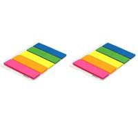 Marque-pages plastifiés repositionnables 25 x 5 couleurs 45 x 12mm (Lot de 2)