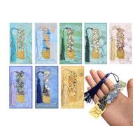 Marque-pages pour Amoureux de Livres,8 Pièces de Signets Fleur avec Glands - Marque-Pages pour les Femmes Lectrices | Idéal pour collègues, adultes, Bible, journal, agenda, carnet, signets, lecture, m