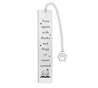 Marque-pages pour chiens, marque-page mignon avec pendentif patte, cadeau pour amoureux des chiens, idée cadeau pour femmes, hommes, filles et garçons
