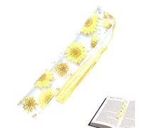 Marque-pages pour femmes, Daisy Epoxy Book Markers Signet de fleurs séchées, Cadeau de Noël pour marqueur de page floral pour femmes, filles, adultes et