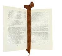 Marque-pages pour la lecture - Marque-page teckel | Accessoires de lecture | Marqueur de livre mignon en crochet marron | Beau marque-page en crochet en forme d'animal | Accessoires de lecture
