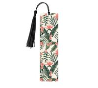 Marque-pages pour lecteurs amoureux des livres Palmiers et paradis Plumeria Marque-page en bois avec pompons