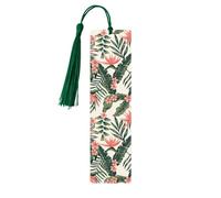 Marque-pages pour lecteurs amoureux des livres Palmiers et paradis Plumeria Marque-page en bois avec pompons