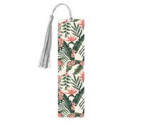 Marque-pages pour lecteurs amoureux des livres Palmiers et paradis Plumeria Marque-page en bois avec pompons