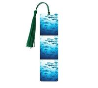 Marque-pages pour lecteurs et amoureux des livres : Requins-marteaux sur les îles. Marque-page en bois avec pompons.