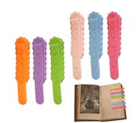 Marque-pages pratiques - Marque-page amusant avec design chat - Lot de 6 supports de page en silicone - Accessoire de lecture pour adultes, étudiants et enfants