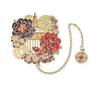Marque-pages rétro avec chaîne pendentif fleur et horloge marque-page de lecture marque-pages en métal créatif fleur et horloge lecture créative en métal