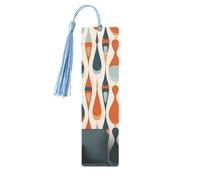 Marque-pages rétro modernes du milieu du siècle avec formes en goutte, marque-pages en bois faits main pour femmes et hommes, pour les amoureux des livres, étiquettes en bois, marque-pages de lecture,