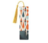 Marque-pages rétro modernes du milieu du siècle avec formes en goutte, marque-pages en bois faits main pour femmes et hommes, pour les amoureux des livres, étiquettes en bois, marque-pages de lecture,