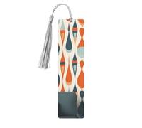 Marque-pages rétro modernes du milieu du siècle avec formes en goutte, marque-pages en bois faits main pour femmes et hommes, pour les amoureux des livres, étiquettes en bois, marque-pages de lecture,