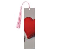 Marque-pages romantiques en bois avec imprimé cœur rouge pour hommes femmes amateurs de livres