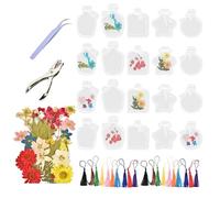 Marque-pages transparents en forme de fleurs séchées faites à la main avec de belles fleurs pressées pour projets d'artisanat, fêtes scolaires, fête des mères, scrapbooking et marque-page de bricolage