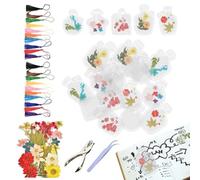 Marque-pages transparents faits à la main avec fleurs pressées pour | Beau marque-page fait à la main pour projets scolaires, scrapbooking, célébrations, mamans