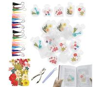 Marque-pages transparents pour fleurs séchées - Kit de marque-pages faits à la main avec fleurs séchées | Page de création florale faite à la main pour fêtes, projets scolaires, amis, scrapbooking