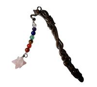 Marque-pages vintage en métal avec pendentif en pierre de cristal pour les amateurs de livres, les lecteurs et les enseignants, outil d'étude pour les étudiants