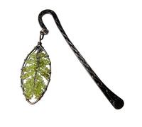 Marque-pages vintage en métal avec pendentif en pierre de cristal pour les amateurs de livres, les lecteurs et les enseignants, outil d'étude pour les étudiants