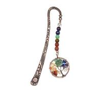Marque-pages vintage en métal avec pendentif en pierre de cristal pour les amateurs de livres, les lecteurs et les enseignants, outil d'étude pour les étudiants