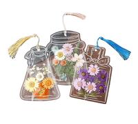 Marque-pages vintage faits à la main en forme de fleur - Marque-page pressé - Séché, beau créatif et élégant pour scrapbooking, journal, décoration d'intérieur, lecture