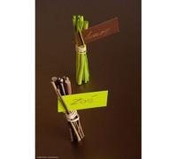 Marque-place en carton SANTEX - 10 pièces - 3 x 7 cm - couleur Chocolat