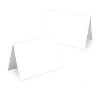 Marque place mariage noel anniversaire 7,4 x 10,5 cm - Porte nom table pour écrire en nombreux modèles différents (50x pièces, Blanc)
