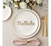 Marque-Place Personnalisé en Bois - Prénom Découpé pour Table - Porte Nom Invités - Décoration Table Mariage, Anniversaire, Baptême, Repas De Famille