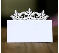 Marque-Places, Cartes de Table Nom Place Cartes - Noël Flocon de Neige Placer Cartes for Mariage Banquets Party Favor Décoration 100 Pcs (Color : Bianco) (Color : Bianco)