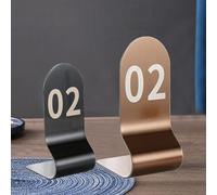 Marque-places empilables recto verso, en acier inoxydable, numéros de 1 à 10/20, 12 x 6 cm, étiquettes métalliques for mariages, réceptions et restaurants(Black,1-10(12x6cm))
