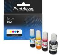 Marque propre PrintAbout Cartouche d'encre 102 (T03R14/24/34/440) 4 couleurs Multipack Convient pour Epson