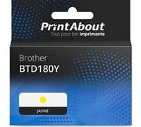 Marque propre PrintAbout Cartouche d'encre BTD180Y Jaune Convient pour Brother