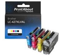 Marque propre PrintAbout Cartouche d'encre LC-427XLVAL 4 couleurs Multipack Grande capacité Convient pour Brother 4 couleurs