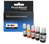 Marque propre PrintAbout Cartouche d'encre T00Q140/R140/240/340/440 (105) 5 couleurs Multipack Convient pour Epson