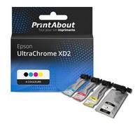 Marque propre PrintAbout Cartouche d'encre UltraChrome XD2 (C13T40D/41/42/43/440) 4 couleurs Multipack Convient pour Epson 4 couleurs