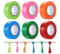 Marque réfléchissante 10 rouleaux de ruban signalisation fluorescent, 1 pouce X 30 mètres par rouleau, en plastique Non adhésif for le marquage des arbres, la chasse, sentiers et limites(10 Colors)