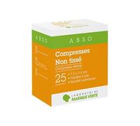 Marque Verte Compresses Stériles en Non Tissé 7,5cm x 7,5cm 25 x 2 compresses