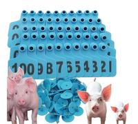 Marques auriculaires d'identification animale, Étiquettes d'oreille numérotées en plastique 001-400 for bovins, moutons, porcs(Pig,Blue201-300)