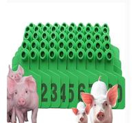 Marques auriculaires d'identification animale, Étiquettes d'oreille numérotées en plastique 001-400 for bovins, moutons, porcs(Pig,Green 301-400)