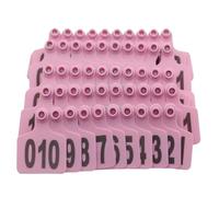 Marques auriculaires d'identification animale, Numéro multicolore 001-400 de marques d'oreille de bétail en plastique for le porc de chèvre de moutons de bétail(Adult Cattle,Pink 201-300)