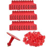 marques auriculaires pour moutons, Étiquettes d'oreille en plastique for bétail, vaches, porcs et animaux de ferme(Red 7.5 * 10cm,001 100)