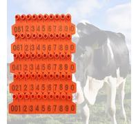 marques auriculaires pour moutons, Étiquettes d'oreille for bovins avec numéros Étiquettes d'oreille d'identification du bétail(Orange 7.5 * 10cm,201 300)