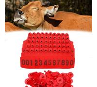 marques auriculaires pour moutons, Fournitures for animaux Applicateurs d'étiquettes auriculaires for bétail Animaux de ferme(Red 4 * 5cm,101 200)