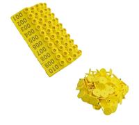 Marques d'identification pour bétail en ABS, Étiquette d'oreille en plastique for bétail, 100 pièces numérotées multicolores 001-1000 TPU 5.3x1.9cm(Yellow,401-500)
