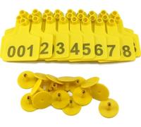 Marques d'identification pour le bétail, Tailles multiples multicolores en plastique de marques d'oreille bétail for des porcs moutons chèvres vaches(Yellow,501-600)