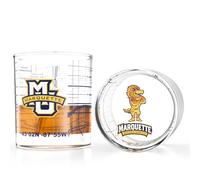Marquette University Lot de 2 verres à whisky avec logo doré et carte du campus - Idée cadeau pour les diplômés et les étudiants