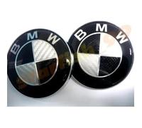 MARQUEUNE2 x LOGO BMW CARBON NOIR DIAMETRE 82mm COFFRE + CAPOT