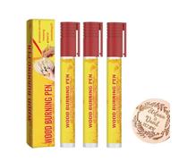 Marqueur à bois | Encre à base d'huile imperméable avec pointe dure, outil de pyrogravure, stylo brûleur à bois portable pour artistes, débutants, travaux manuels, pochoir de combustion du bois (3)