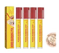 Marqueur à bois | Encre à base d'huile imperméable avec pointe dure, outil de pyrogravure, stylo de brûleur à bois portable pour artistes, débutants, travaux manuels (4)