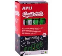 Marqueur à craie liquide Apli Green - Pointe ronde - Idéal pour les tableaux noirs, le plastique, les fenêtres, la céramique, le vinyle, le métal, etc. - Facile à effacer - Séchage rapide - Utilisatio
